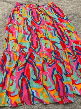 Vibrant Multi-Color Tiered Maxi Skirt